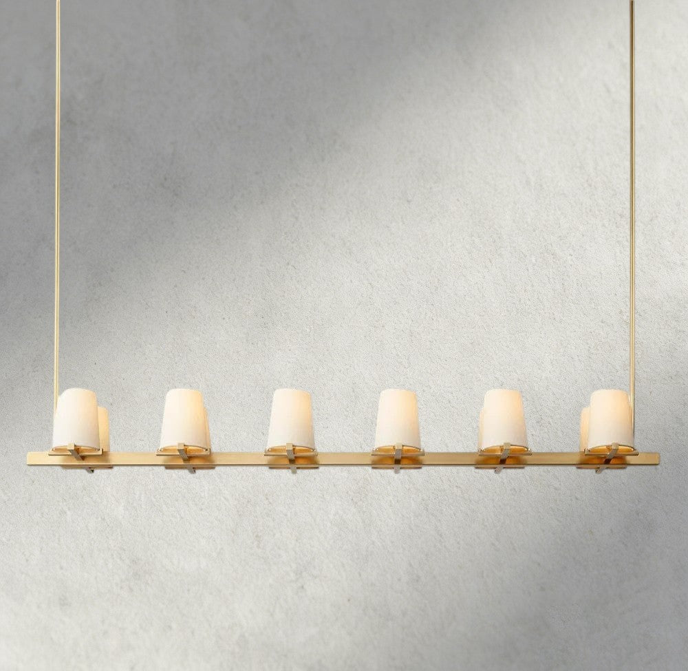Puailace Fabric Shade Linear Chandelier - cyranlighting