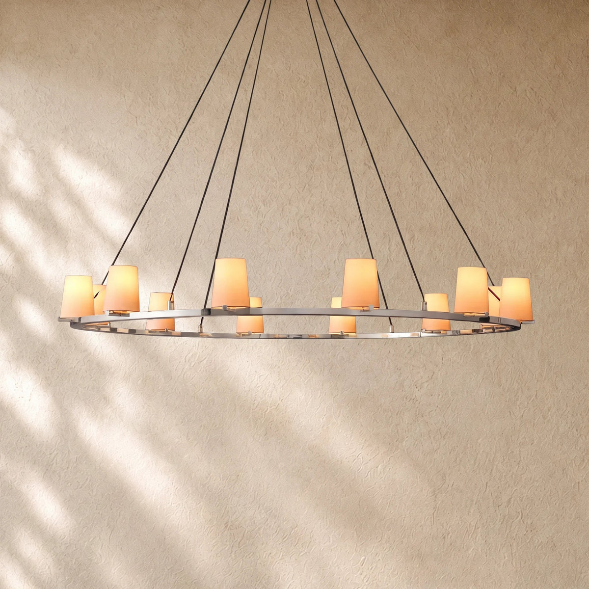 Pauillacia Fabric Shade Round Chandelier