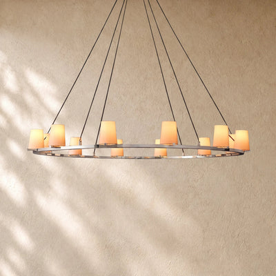 Pauillacia Fabric Shade Round Chandelier