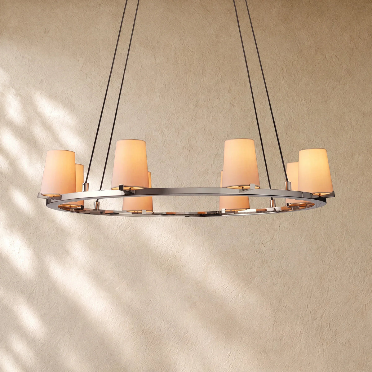 Pauillacia Fabric Shade Round Chandelier