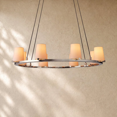 Pauillacia Fabric Shade Round Chandelier