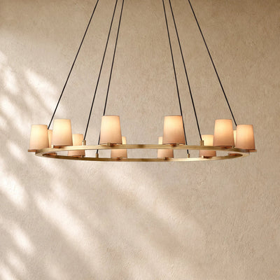 Pauillacia Fabric Shade Round Chandelier