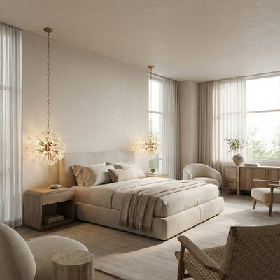 Quartz Crystal Spherical Eight - Light Chandelier - Cyran Lamps