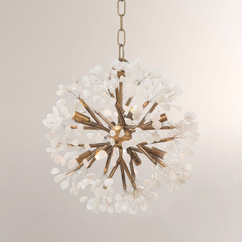 Quartz Crystal Spherical Eight - Light Chandelier - Cyran Lamps