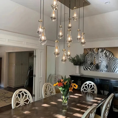 Raindrop Rectangular Chandelier 54"