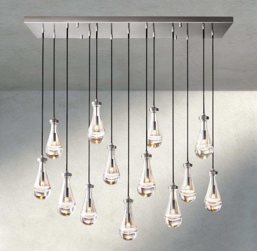 Raindrop Rectangular Chandelier 54", 72" - cyranlighting