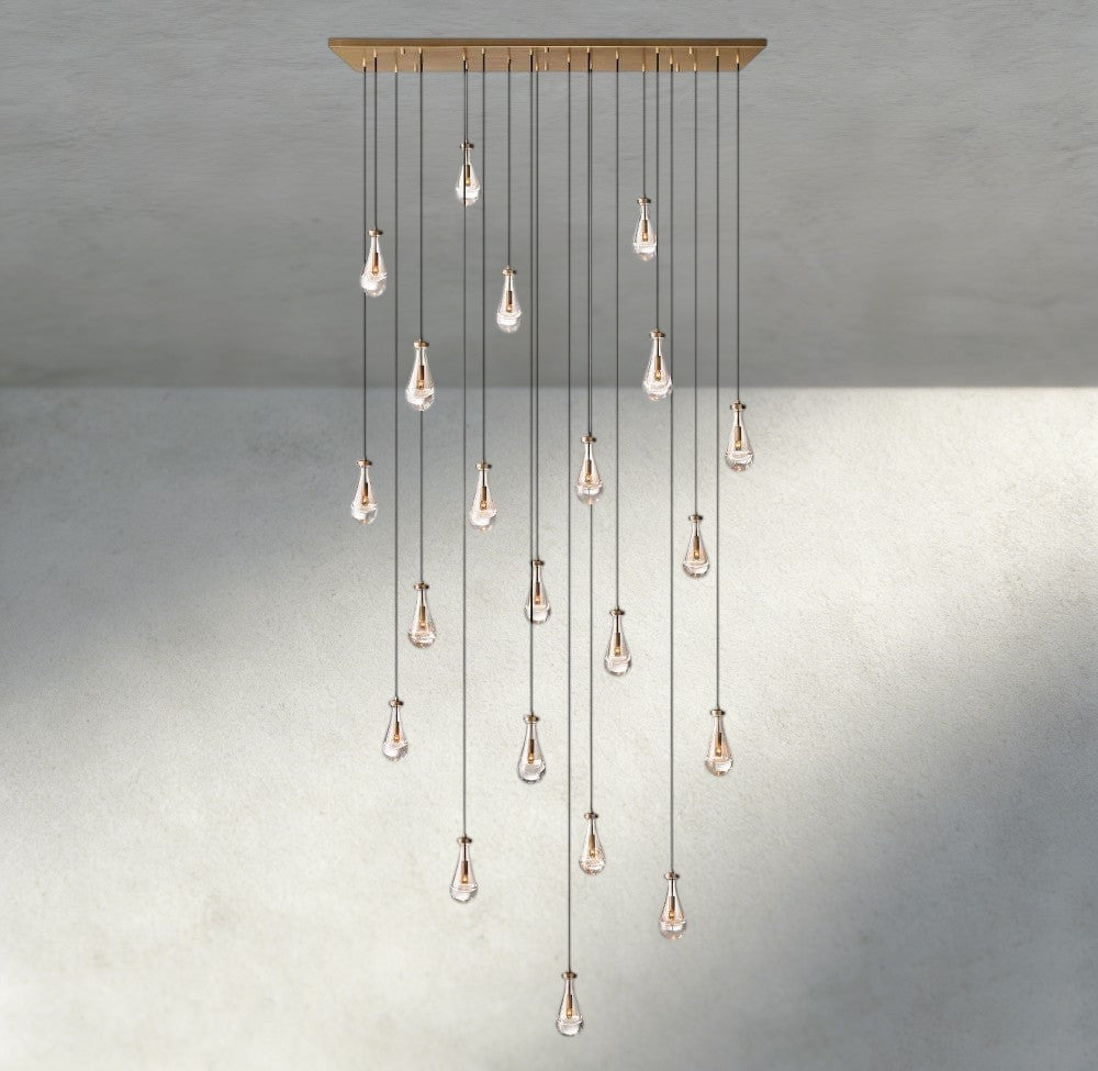 Raindrop Rectangular Chandelier 54", 72" - cyranlighting