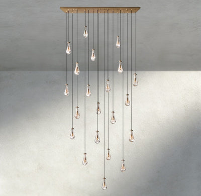 Raindrop Rectangular Chandelier 54", 72" - cyranlighting