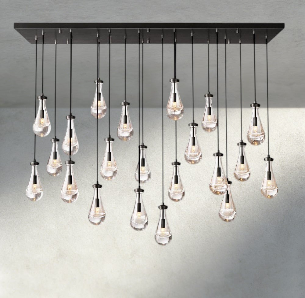 Raindrop Rectangular Chandelier 54", 72" - cyranlighting