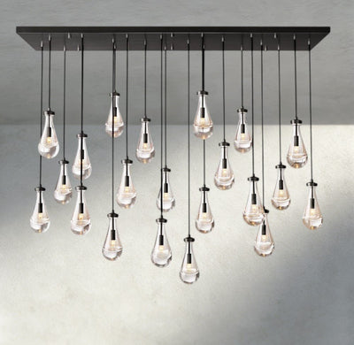 Raindrop Rectangular Chandelier 54", 72" - cyranlighting