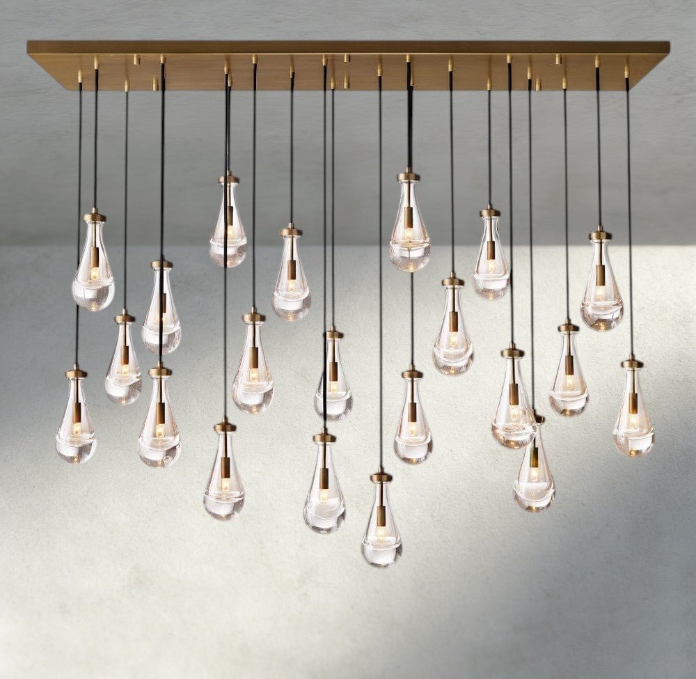 Raindrop Rectangular Chandelier 54", 72" - cyranlighting