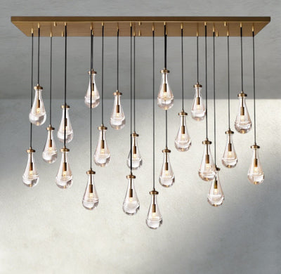 Raindrop Rectangular Chandelier 54", 72" - cyranlighting