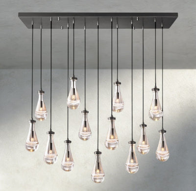 Raindrop Rectangular Chandelier 54", 72" - cyranlighting