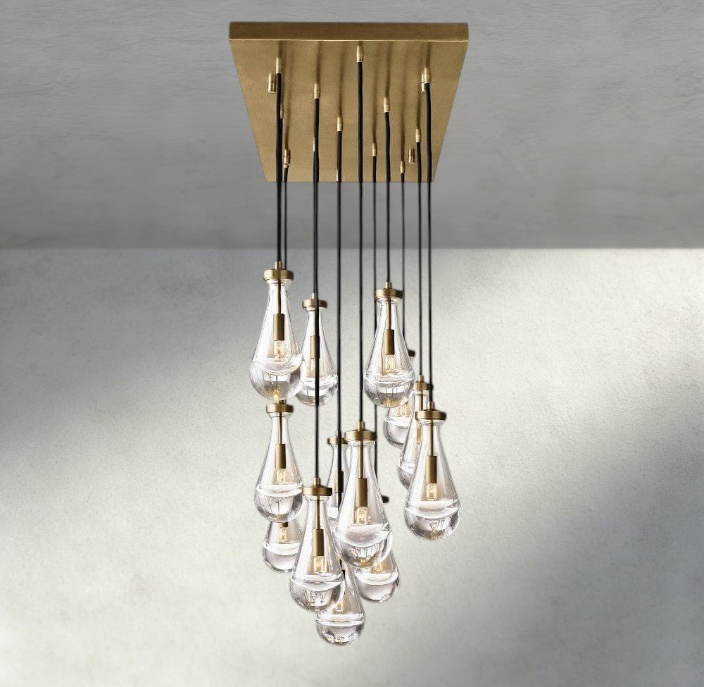 Raindrop Rectangular Chandelier 54", 72" - cyranlighting