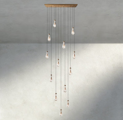 Raindrop Rectangular Chandelier 54", 72" - cyranlighting