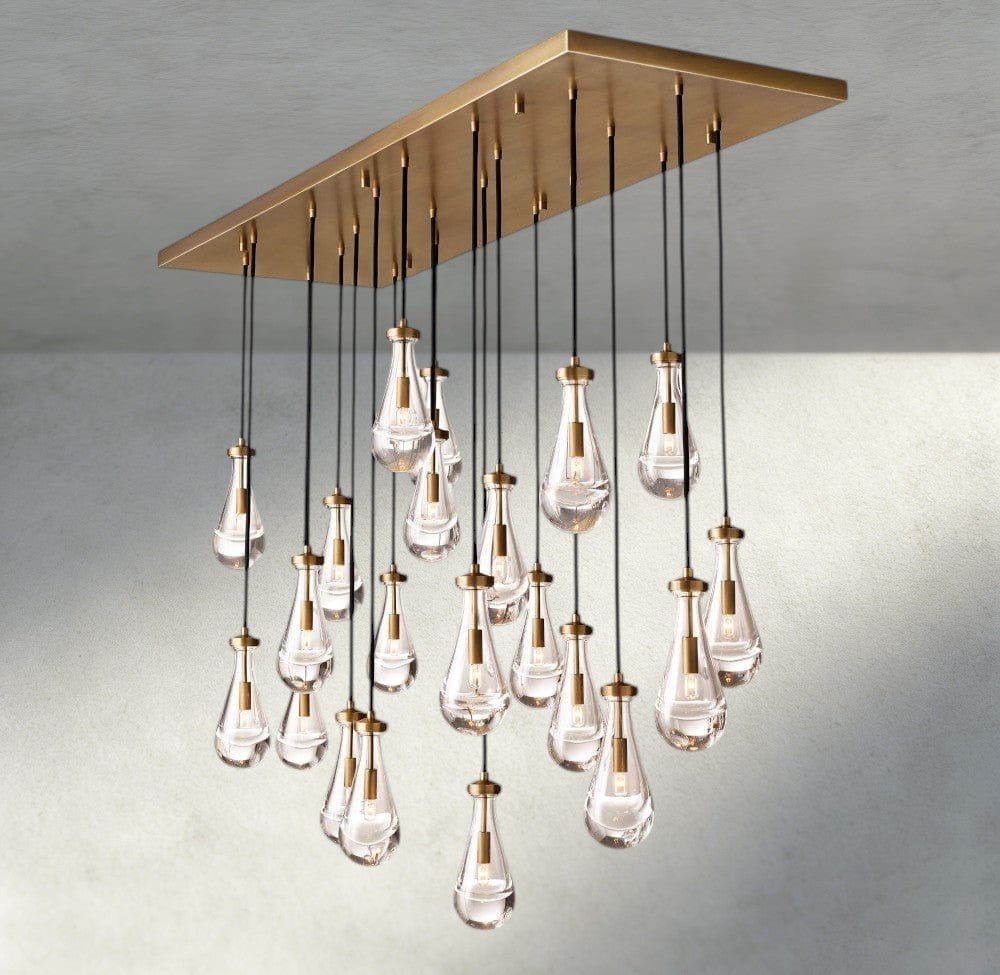 Raindrop Rectangular Chandelier 54", 72" - cyranlighting