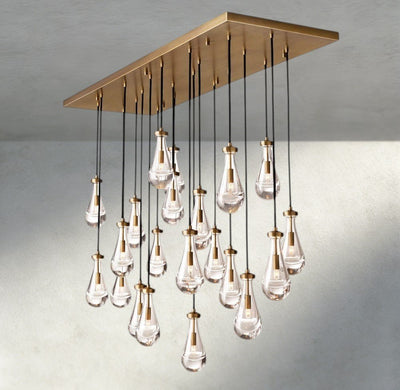 Raindrop Rectangular Chandelier 54", 72" - cyranlighting