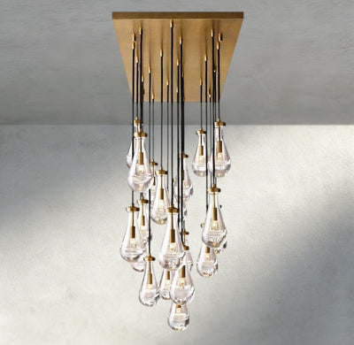 Raindrop Rectangular Chandelier 54", 72" - cyranlighting