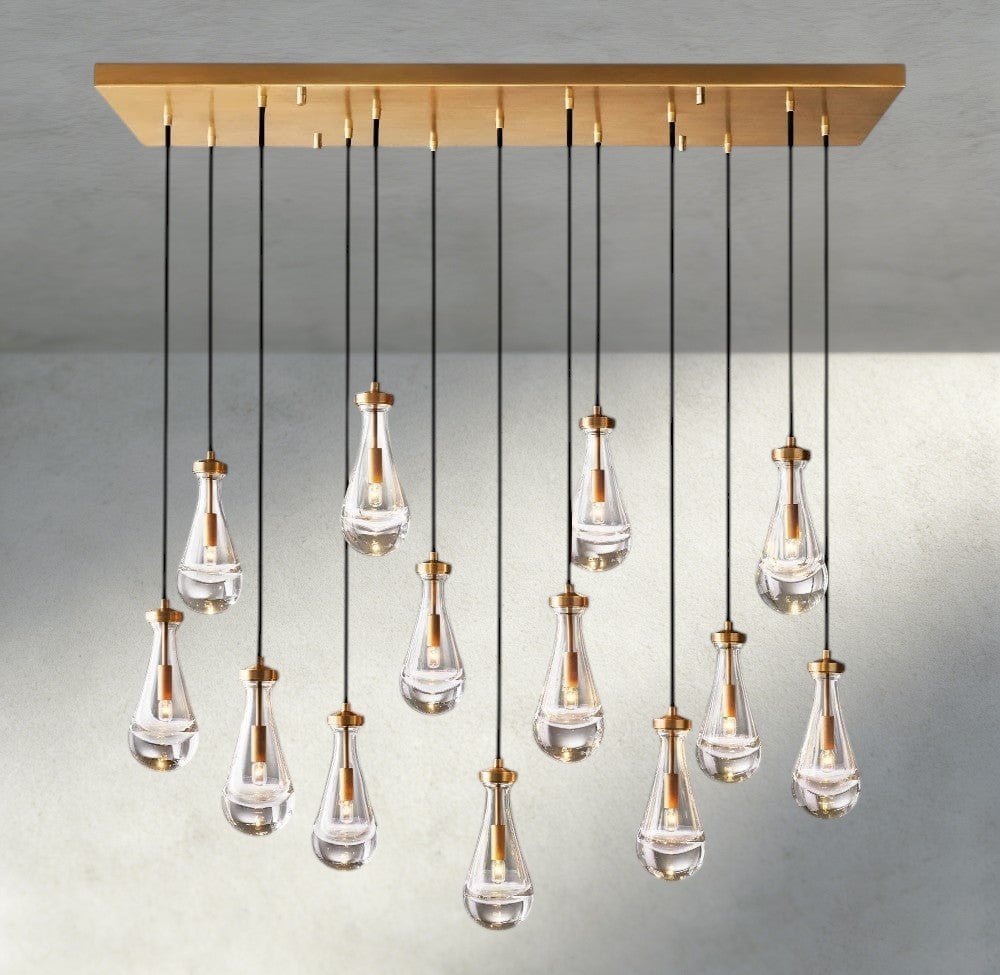 Raindrop Rectangular Chandelier 54", 72" - cyranlighting