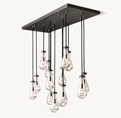 Raindrop Rectangular Chandelier 54" - Cyran Lamps
