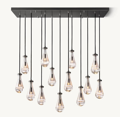 Raindrop Rectangular Chandelier 54" - Cyran Lamps