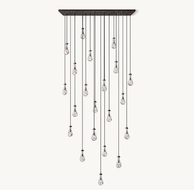 Raindrop Rectangular Chandelier 72" - Cyran Lamps