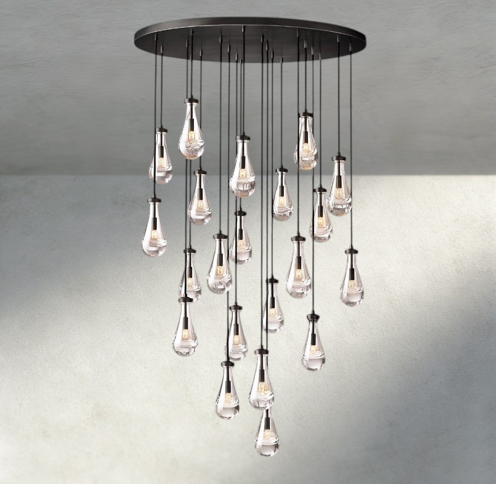 Raindrop Round Chandelier 18", 36", 47", 60" - cyranlighting