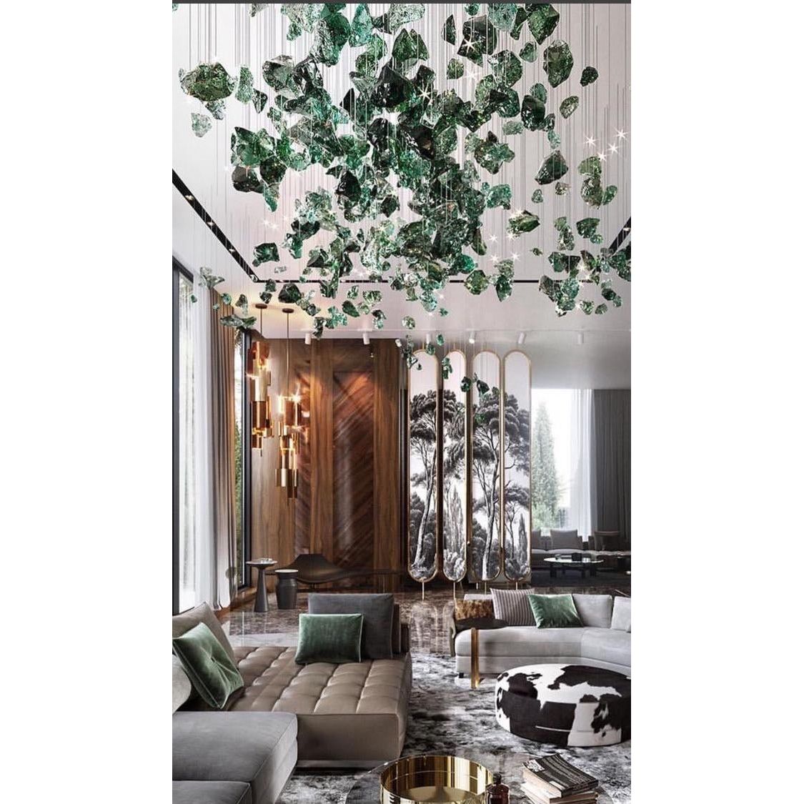 Rainfall Glass Gem Stone Chandelier - cyranlamps