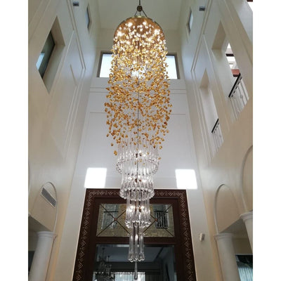 Rainfall Glass Gem Stone Chandelier - cyranlamps