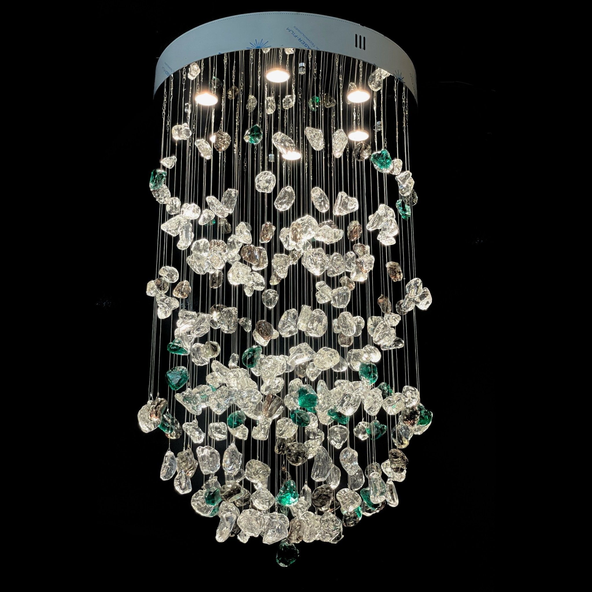 Rainfall Glass Gem Stone Chandelier - cyranlamps