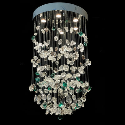 Rainfall Glass Gem Stone Chandelier - cyranlamps