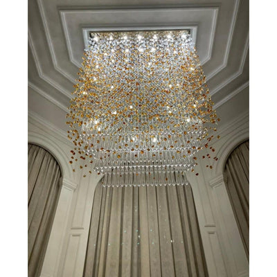 Rainfall Glass Gem Stone Chandelier - cyranlamps