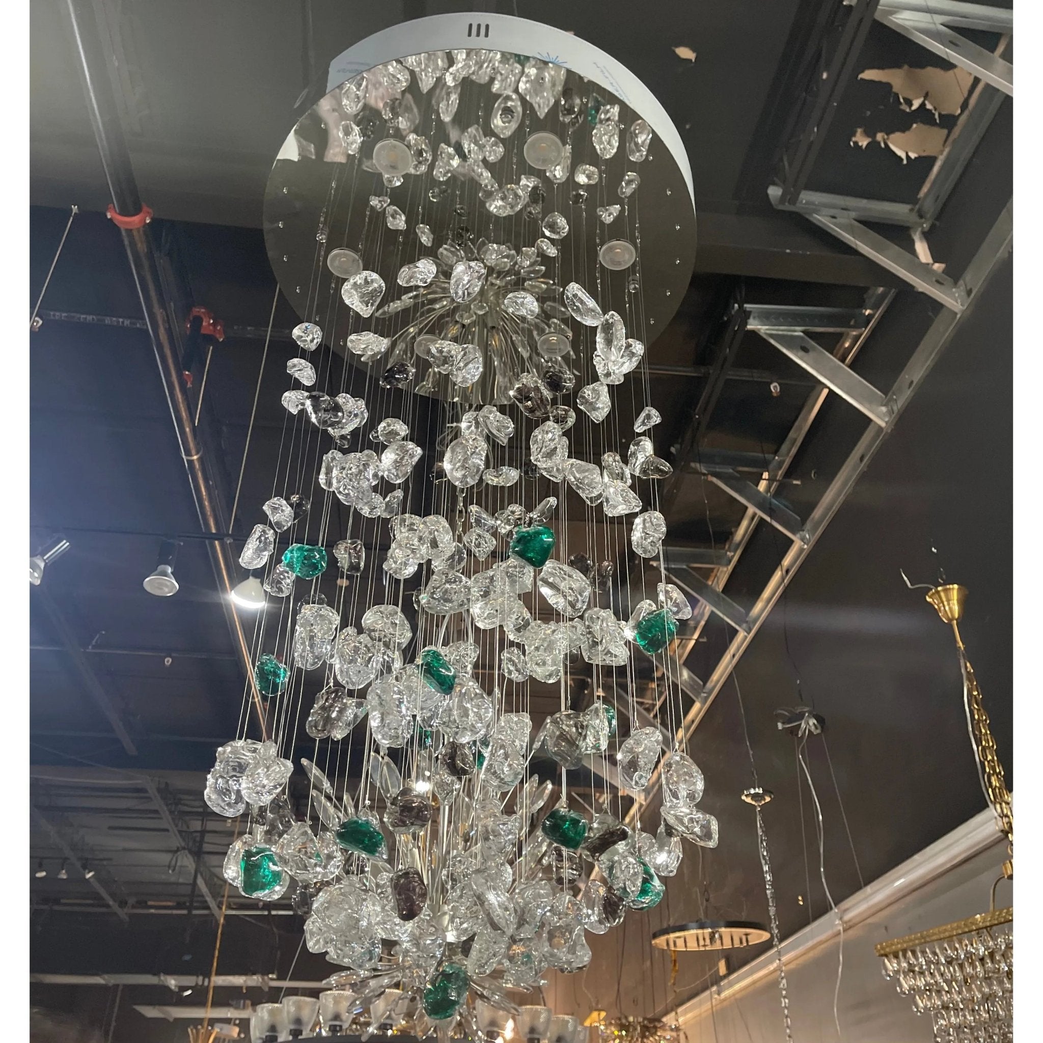 Rainfall Glass Gem Stone Chandelier - cyranlamps