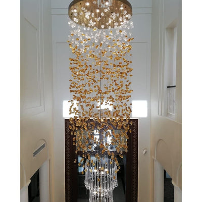 Rainfall Glass Gem Stone Chandelier - cyranlamps
