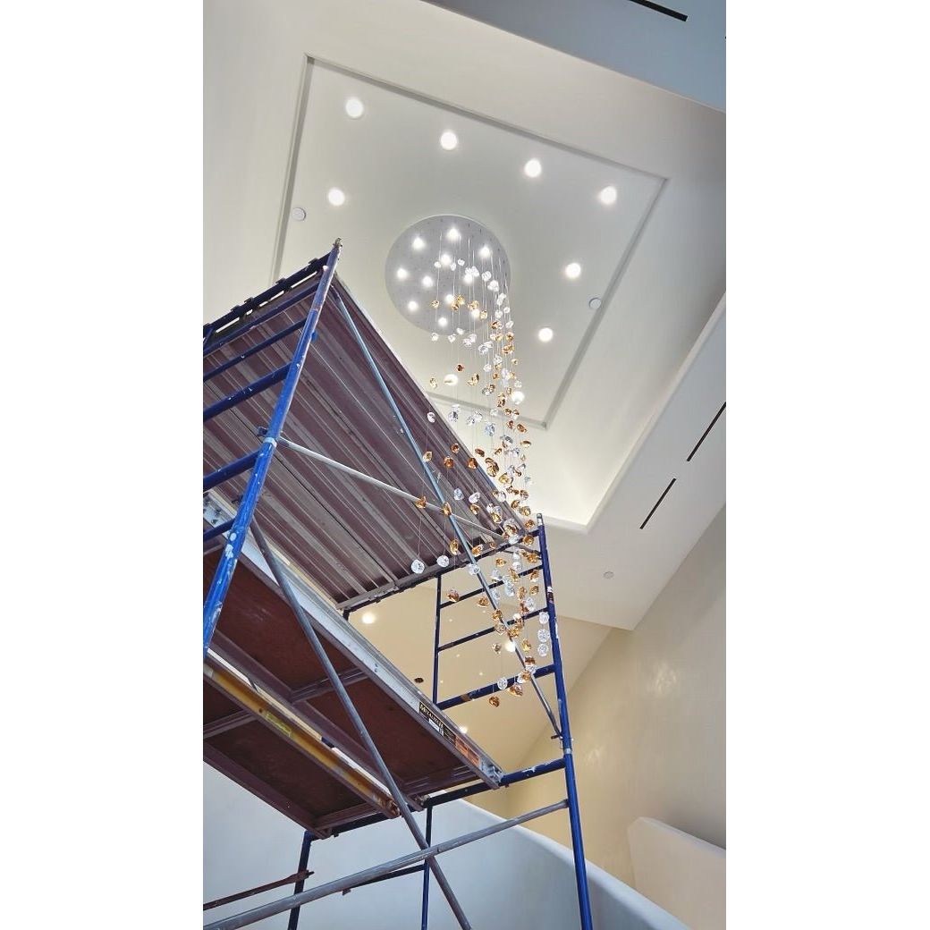 Rainfall Glass Gem Stone Chandelier - cyranlamps