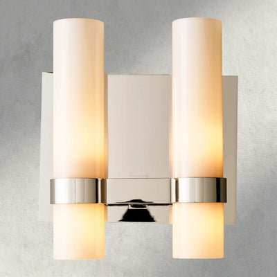 Ravay Milk Glass Double Sconce - cyranlighting
