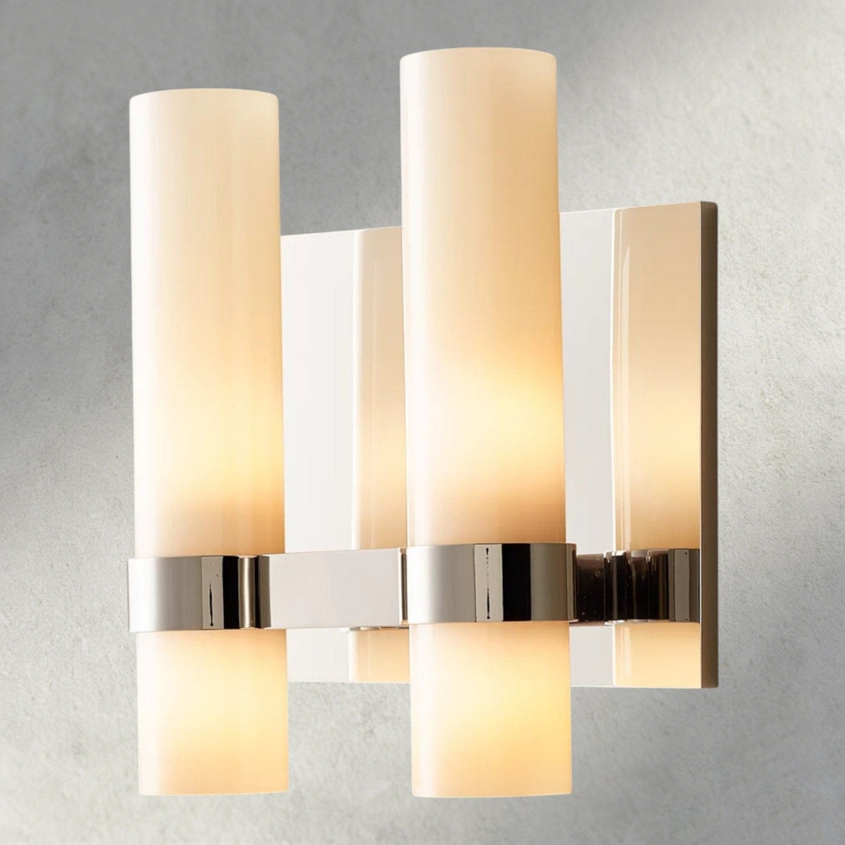 Ravay Milk Glass Double Sconce - cyranlighting