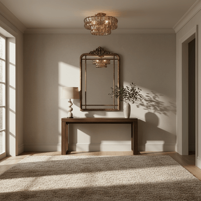 Riviera 20" Smoke Glass Flush Mount Chandelier - cyranlamps