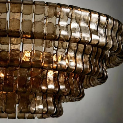 Riviera Smoked Glass Modern Chandelier - cyranlamps
