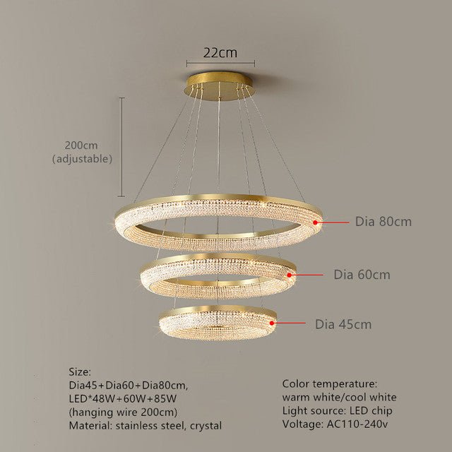 Ross Modern Crystal Chandelier - cyranlamps