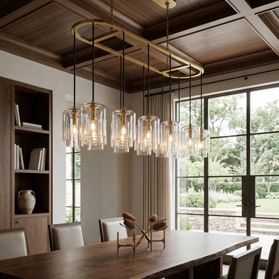 LACOUR GLASS RECTANGULAR CHANDELIER