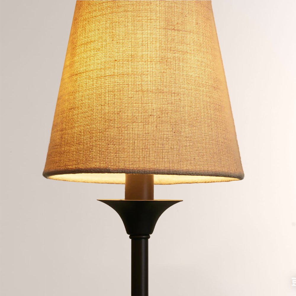 Saige 6 - Light Curved Arm Chandelier with Linen Shades - Cyran Lamps