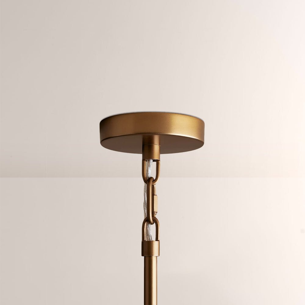 Saige 6 - Light Curved Arm Chandelier with Linen Shades - Cyran Lamps