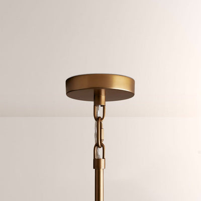 Saige 6 - Light Curved Arm Chandelier with Linen Shades - Cyran Lamps