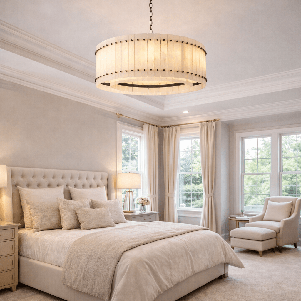 San Marca Alabaster Round Chandelier - cyranlighting