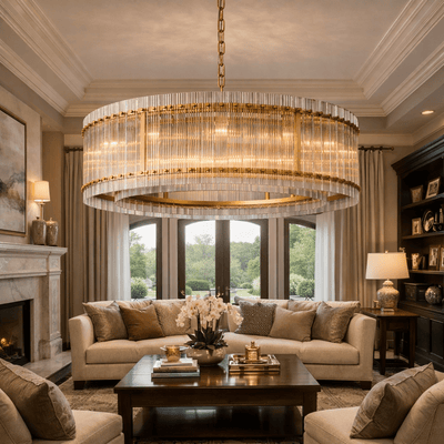 San Marca Glass Round Chandelier - cyranlighting