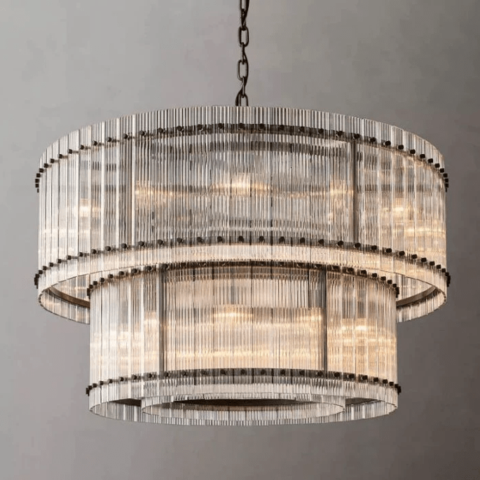 San Marca Glass Two - Tier Round Chandelier - cyranlighting