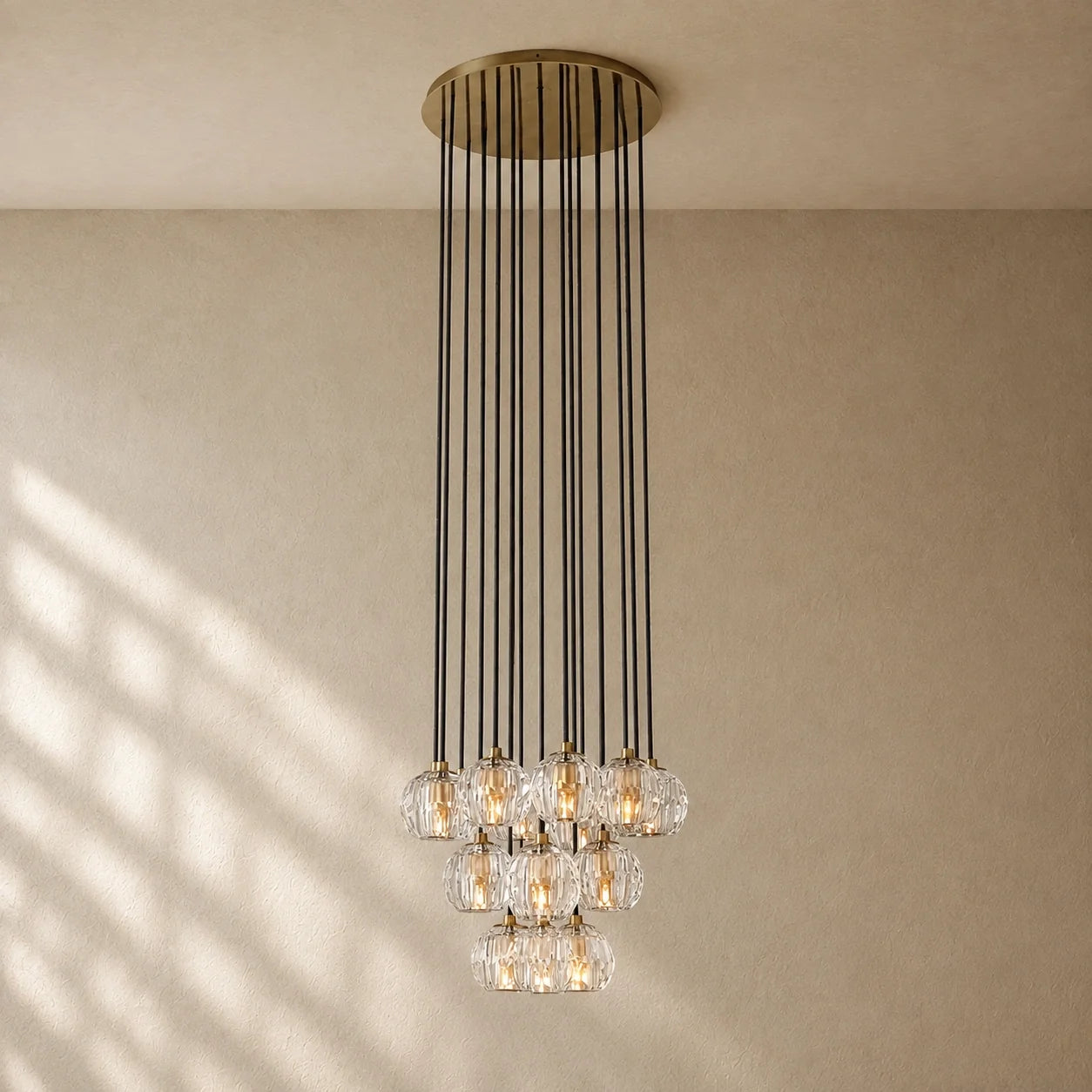 Boulee de Cristal Glass Round Cluster Chandelier