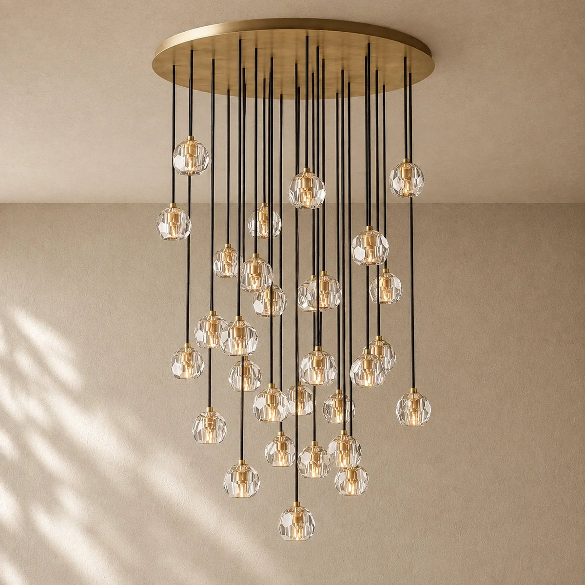 Boulee de Cristal Glass Round Cluster Chandelier