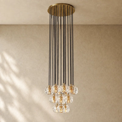 Boulee de Cristal Glass Round Cluster Chandelier